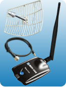 WIFI-Link Warrior 802.11b/g/n 1000mW USB Adapter + 24dBi Grid + 6m/20ft