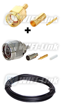 N male to SMA male (LLC 100/15cm)
